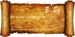 Breier Szabella névjegykártya